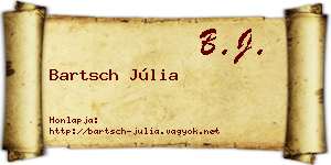 Bartsch Júlia névjegykártya