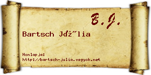 Bartsch Júlia névjegykártya